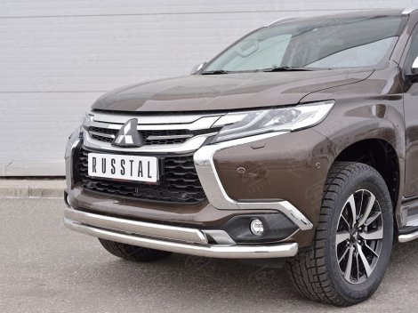 Передняя защита Russtal для Mitsubishi Pajero Sport