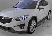 Пороги алюминиевые (Sapphire Silver) для Mazda CX5