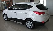 Пороги алюминиевые (Emerald Black) для Hyundai ix35 (2010-2015)