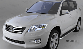 Пороги алюминиевые (Ring) для Toyota RAV4 (2009-2012)