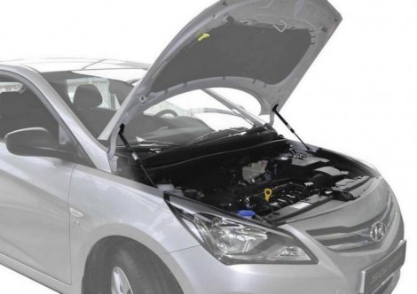 Газовые упоры (амортизаторы) капота АвтоУпор для Hyundai Solaris (2010-2016)
