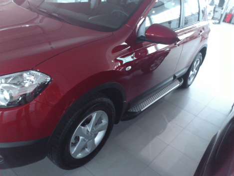 Пороги алюминиевые (Sapphire Silver) для Nissan Qashqai