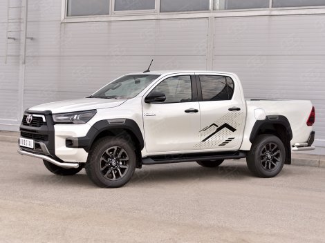 Передняя защита Russtal 63 мм для Toyota Hilux Black Onyx