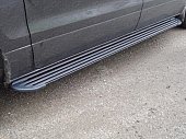 Пороги алюминиевые Slim Line Black для Hyundai H-1 (Starex) (2018-н.в.)