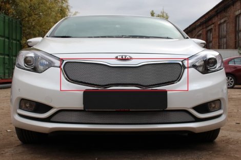 Защитная сетка радиатора ProtectGrille верхняя для KIA Cerato (2013-2015 Хром)