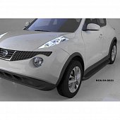 Пороги алюминиевые (Sapphire Black) для Nissan Juke