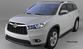 Пороги алюминиевые (Corund Black) для Toyota Highlander