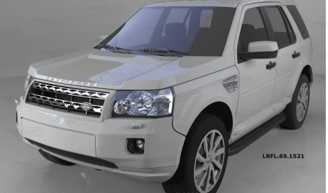 Пороги алюминиевые (Corund Black) для Land Rover Freelander 2