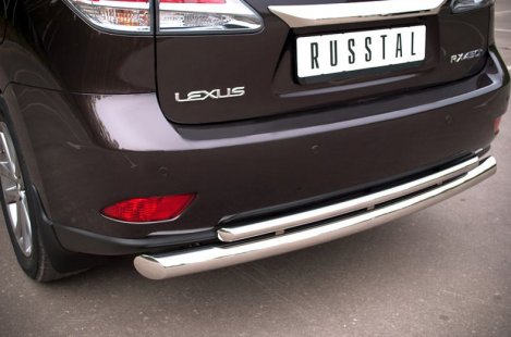 Защита заднего бампера D76xD42 с подъемом (дуга) "RUSSTAL" для Lexus RX270
