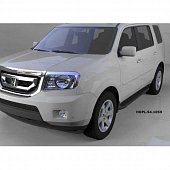 Пороги алюминиевые (Sapphire Black) для Honda Pilot