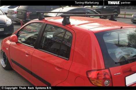 Багажник Thule SquareBar на стальных дугах для Hyundai Getz 5-дв хетчбэк (2002-2011)