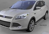 Пороги алюминиевые (Opal) для Ford Kuga (2012-2016)