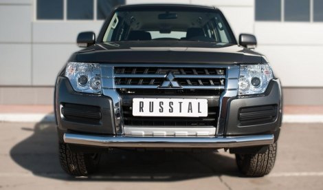 Передняя защита Russtal для Mitsubishi Pajero 4 (2014-н.в.)