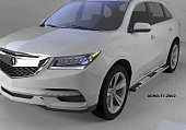 Пороги алюминиевые (Emerald Black) для Acura MDX (2013-н.в.)
