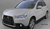 Пороги алюминиевые (Sapphire Black) для Mitsubishi ASX