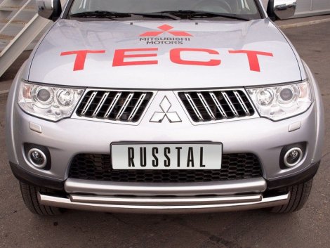 Передняя защита Russtal для Mitsubishi Pajero Sport (2008-2013)