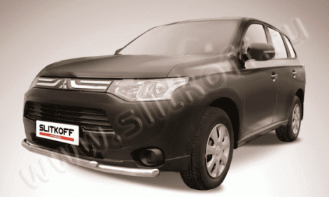 Защита переднего бампера Slitkoff для Mitsubishi Outlander (2014-2015)