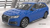 Пороги алюминиевые (Corund Silver) для Audi Q7 (2015-н.в.)
