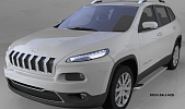 Пороги алюминиевые (Opal) для Jeep Cherokee