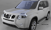 Пороги алюминиевые (Opal) для Nissan X-Trail