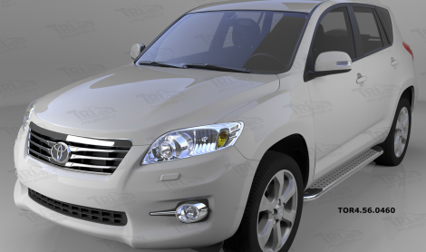 Пороги алюминиевые (Opal) для Toyota RAV4