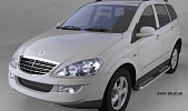 Пороги алюминиевые (Zirkon) для Ssang Yong Kyron