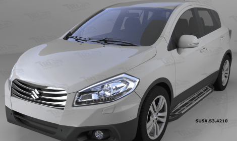 Пороги алюминиевые (Corund Silver) для Suzuki SX4