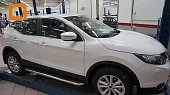 Пороги алюминиевые (Ring) для Nissan Qashqai (2014-н.в.)