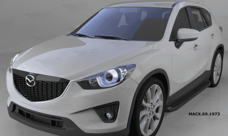 Пороги алюминиевые (Corund Black) для Mazda CX5