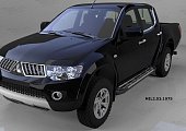 Пороги алюминиевые (Corund Silver) для Mitsubishi L200