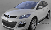 Пороги алюминиевые (Ring) для Mazda CX7