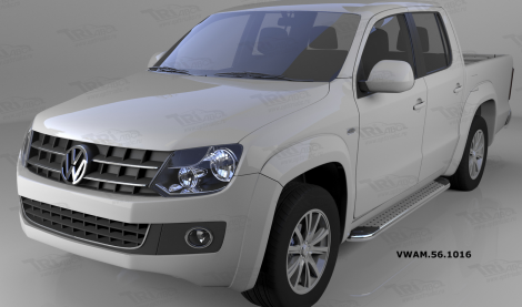 Пороги алюминиевые (Opal) для Volkswagen Amarok