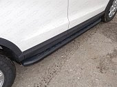 Пороги алюминиевые (карбон/черный) TCC для Audi Q3 (2011-н.в.)