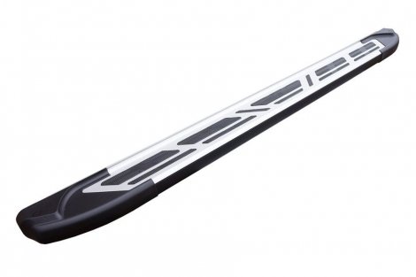 Пороги алюминиевые (Corund Silver) для Nissan Qashqai