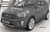 Пороги алюминиевые (Sapphire Black) для Hyundai Creta