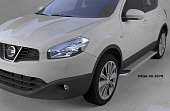 Пороги алюминиевые (Opal) для Nissan Qashqai (2010-2013)