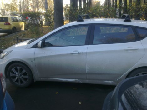 Багажник LUX на прямоугольных дугах для  Hyundai Solaris 5-дв хетчбэк (2011-2015)