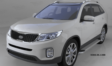 Пороги алюминиевые (Opal) для Kia Sorento