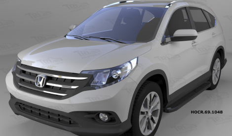 Пороги алюминиевые (Corund Black) для Honda CR-V (2012-н.в.)