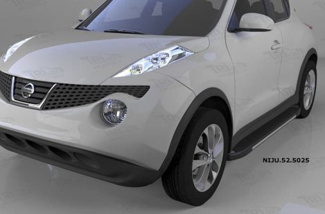 Пороги алюминиевые (Onyx) для Nissan Juke