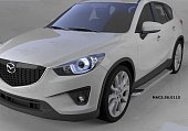 Пороги алюминиевые (Opal) для Mazda CX5