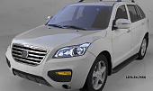 Пороги алюминиевые (Sapphire Black) для Lifan X60