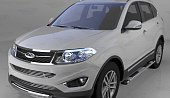 Пороги алюминиевые (Emerald Silver) для Chery Tiggo 5 (2014-н.в.)