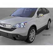 Пороги алюминиевые (Sapphire Black) для Honda CR-V (2006-2009)