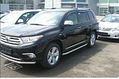 Пороги алюминиевые (Alyans) для Toyota Highlander