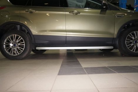 Пороги алюминиевые (Alyans) для Ford Kuga (2012-2016)