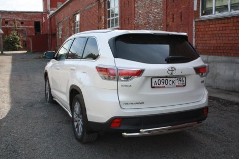 Защита задняя AllEast двойная 60.3х42.4 для Toyota Highlander