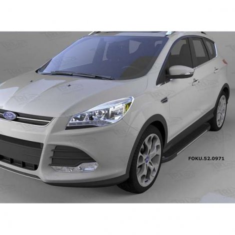 Пороги алюминиевые (Onyx) для Ford Kuga (2012-2016)