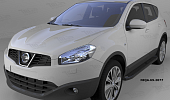 Пороги алюминиевые (Corund Black) для Nissan Qashqai