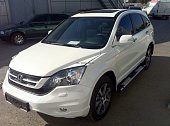 Пороги алюминиевые (Emerald Black) для Honda CR-V (2009-2012)